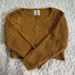 UNIF x Urban Outfitters Cropped Cable Knit Sweater